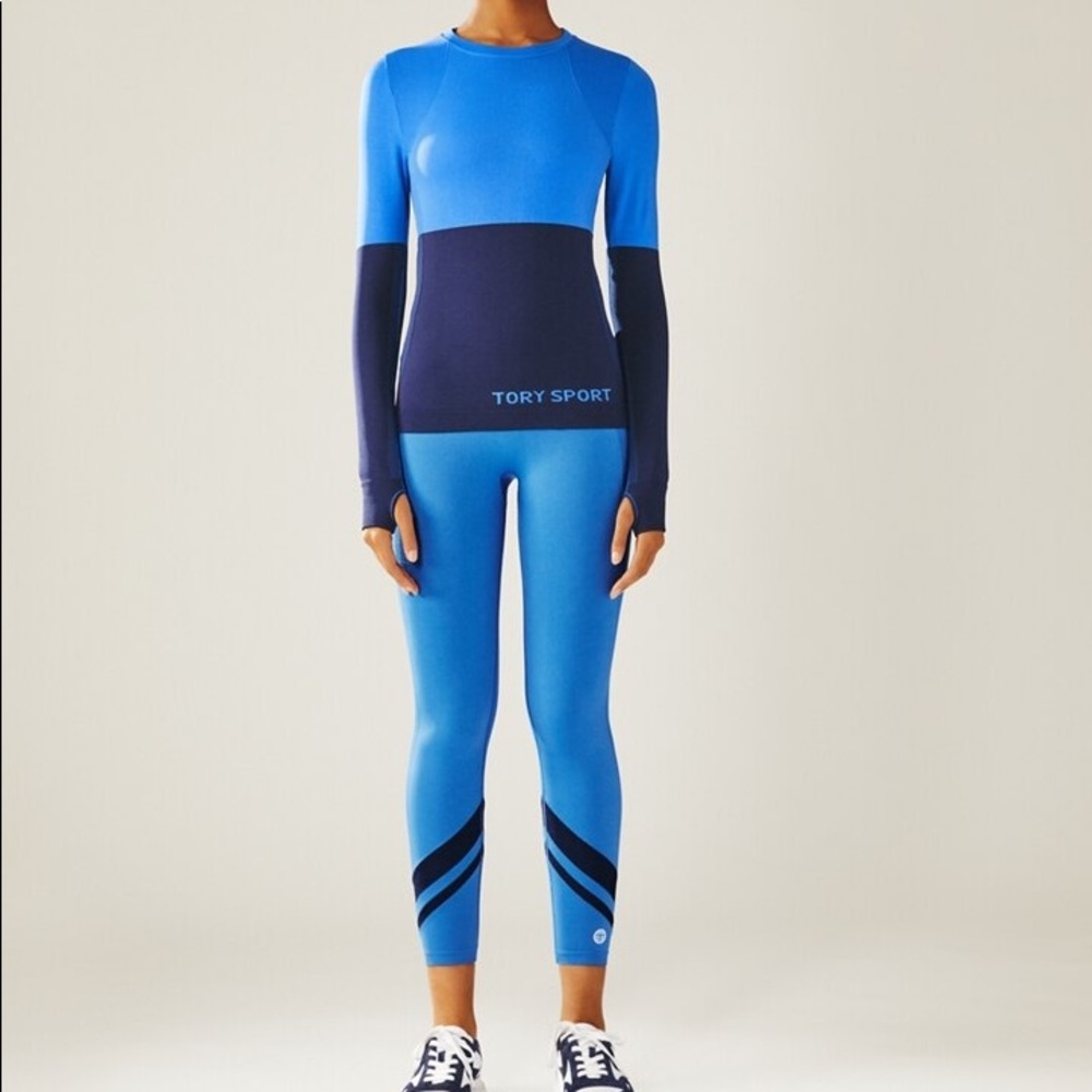 TORY SPORT✨BLUE-TWO-TONE TOP Small